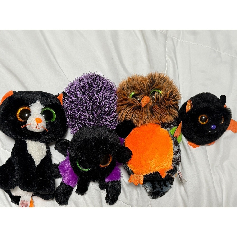 Ty Beanie Boos Beanbag Plush 4 Assorted Animals Halloween